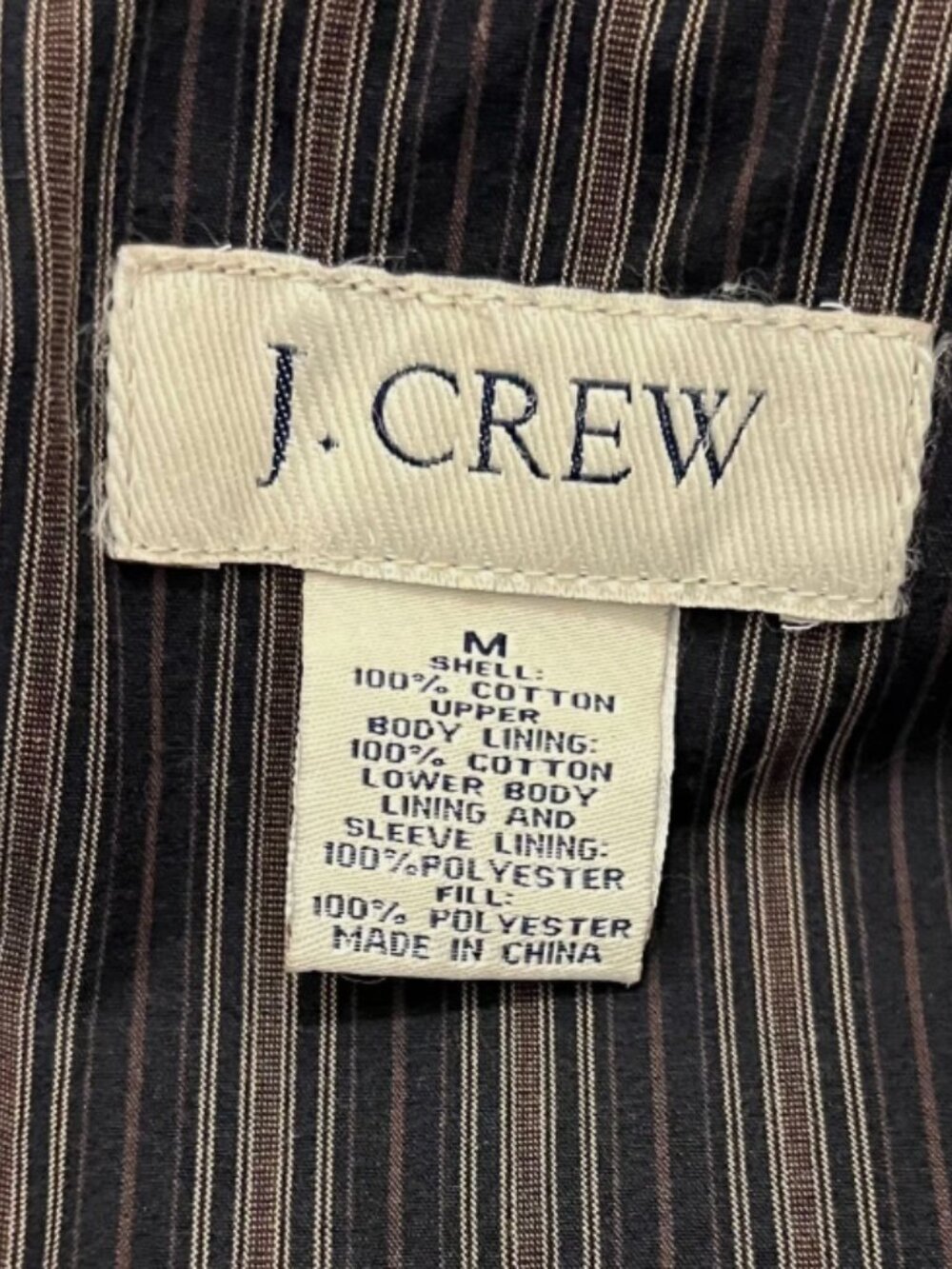 J. Crew Barn Chore Field Jacket Mens Medium Stripe Lining Corduroy Collar - Picture 6 of 6